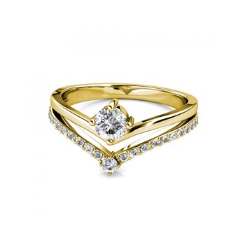 Bague Zinnia - Doré et Cristal