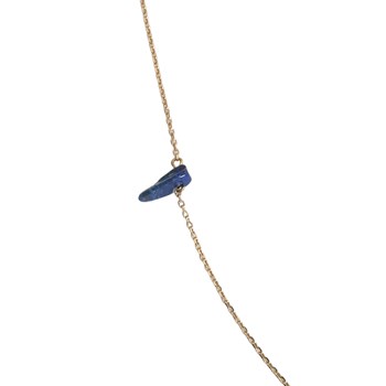 Collier Caillou Lapis lazuli femme or 45 cm