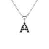 Collier Pendentif ADEN Lettre A Diamant Noir Chaine Argent 925 incluse 0.72grs - vue V1