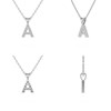 Collier Pendentif ADEN Lettre A Or 750 Blanc Diamant Chaine Or 750 incluse 0.72grs - vue V2