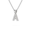 Collier Pendentif ADEN Lettre A Or 750 Blanc Diamant Chaine Or 750 incluse 0.72grs - vue V3
