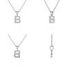 Collier Pendentif ADEN Lettre B Or 750 Blanc Diamant Chaine Or 750 incluse 0.72grs - vue V2