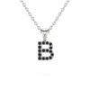 Collier Pendentif ADEN Lettre B Or 750 Blanc Diamant Noir Chaine Or 750 incluse 0.72grs - vue V1
