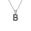 Collier Pendentif ADEN Lettre B Or 750 Blanc Diamant Noir Chaine Or 750 incluse 0.72grs - vue V3