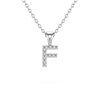 Collier Pendentif ADEN Lettre F Or 750 Blanc Diamant Chaine Or 750 incluse 0.72grs - vue V1