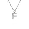 Collier Pendentif ADEN Lettre F Or 750 Blanc Diamant Chaine Or 750 incluse 0.72grs - vue V3