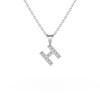 Collier Pendentif ADEN Lettre H Or 750 Blanc Diamant Chaine Or 750 incluse 0.72grs - vue V1