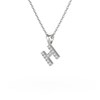 Collier Pendentif ADEN Lettre H Or 750 Blanc Diamant Chaine Or 750 incluse 0.72grs - vue V3