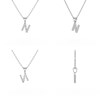 Collier Pendentif ADEN Lettre N Or 750 Blanc Diamant Chaine Or 750 incluse 0.72grs - vue V2