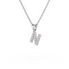 Collier Pendentif ADEN Lettre N Or 750 Blanc Diamant Chaine Or 750 incluse 0.72grs - vue V3
