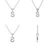 Collier Pendentif ADEN Lettre S Or 750 Blanc Diamant Chaine Or 750 incluse 0.72grs - vue V2