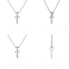 Collier Pendentif ADEN Lettre T Or 750 Blanc Diamant Chaine Or 750 incluse 0.72grs - vue V2