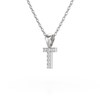 Collier Pendentif ADEN Lettre T Or 750 Blanc Diamant Chaine Or 750 incluse 0.72grs - vue V3