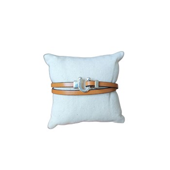 Bracelet en cuir mixte marron Cherokee fait main