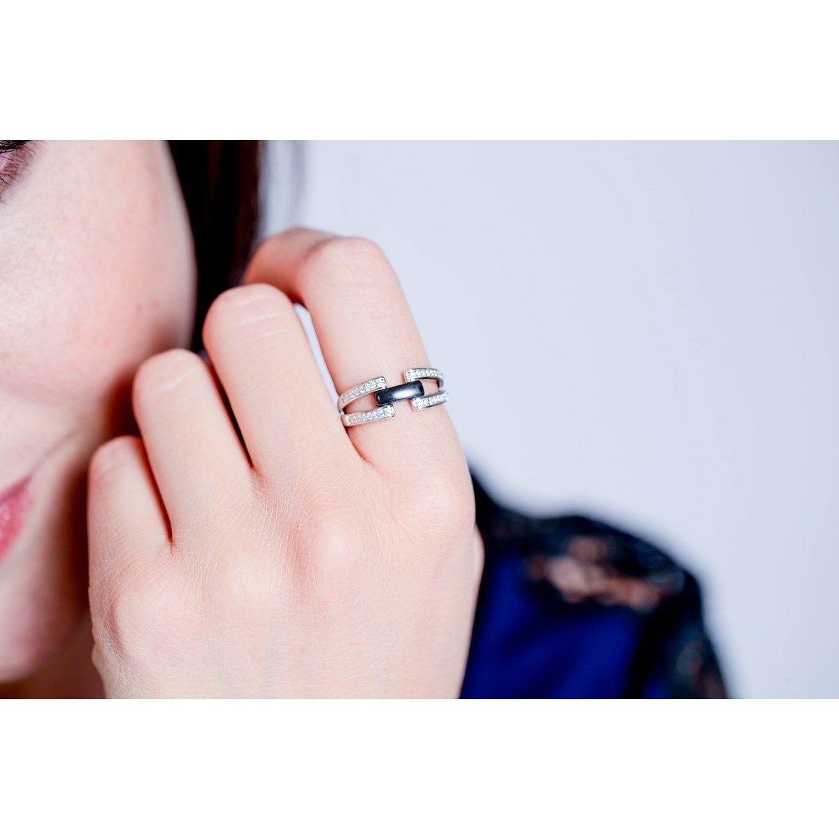 Bague Hanne en Argent avec oxyde de zirconium blanc - vue 2