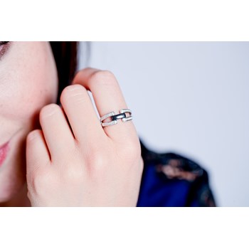 Bague Hanne en Argent avec oxyde de zirconium blanc