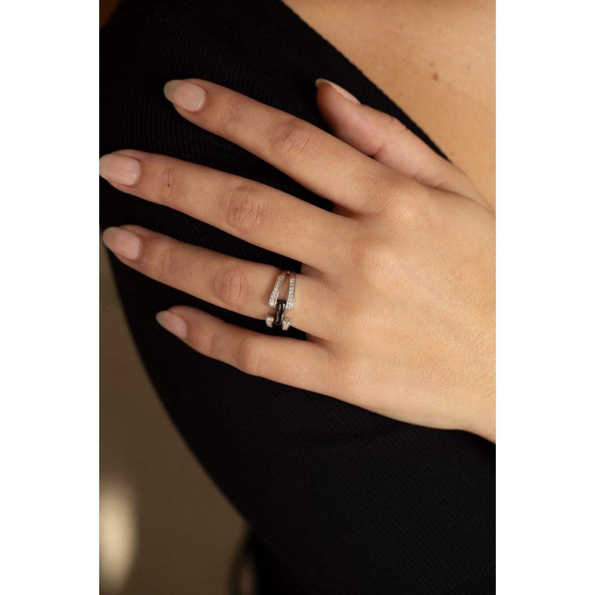 Bague Hanne en Argent avec oxyde de zirconium blanc - vue 4