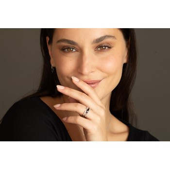 Bague Hanne en Argent avec oxyde de zirconium blanc