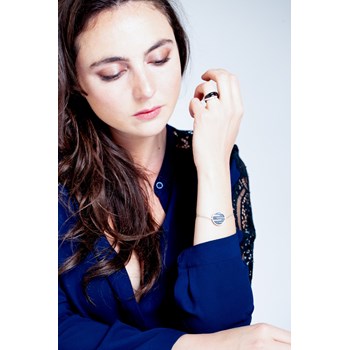 Bracelet souple Amelia en Argent avec oxyde de zirconium blanc