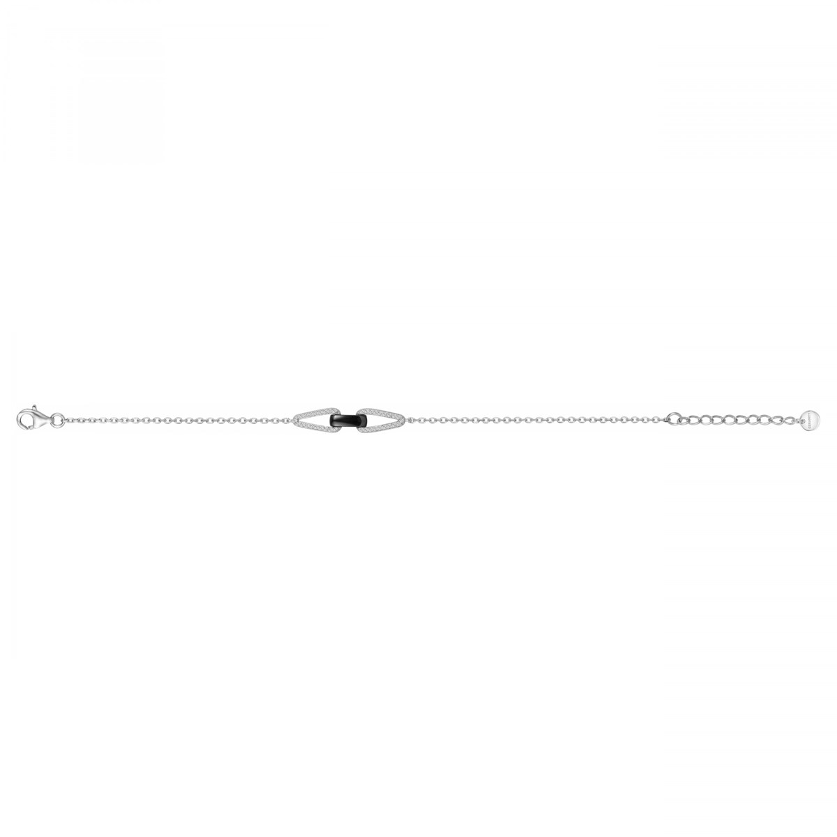 Bracelet souple Hanne en Argent avec oxyde de zirconium blanc