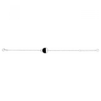 Bracelet souple Evelyn en Argent avec oxyde de zirconium blanc