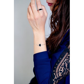 Bracelet souple Evelyn en Argent avec oxyde de zirconium blanc