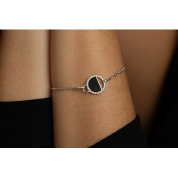 Bracelet souple Evelyn en Argent avec oxyde de zirconium blanc