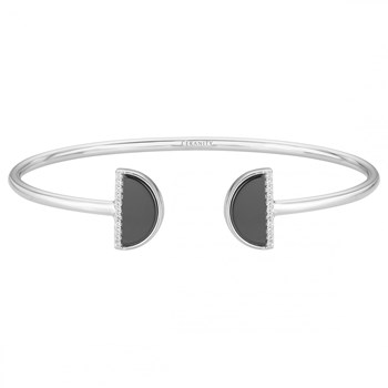 Jonc ouvert Mia en Argent avec oxyde de zirconium blanc