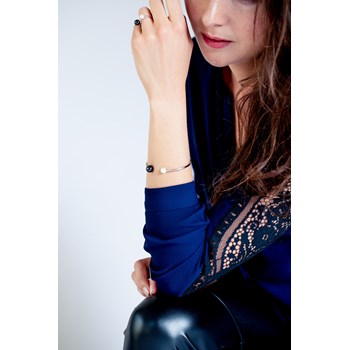 Jonc ouvert Mia en Argent avec oxyde de zirconium blanc