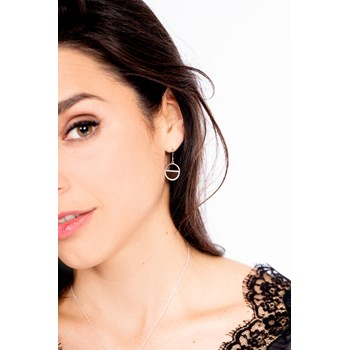 Boucles d'oreilles pendantes Mia en Argent avec oxyde de zirconium blanc