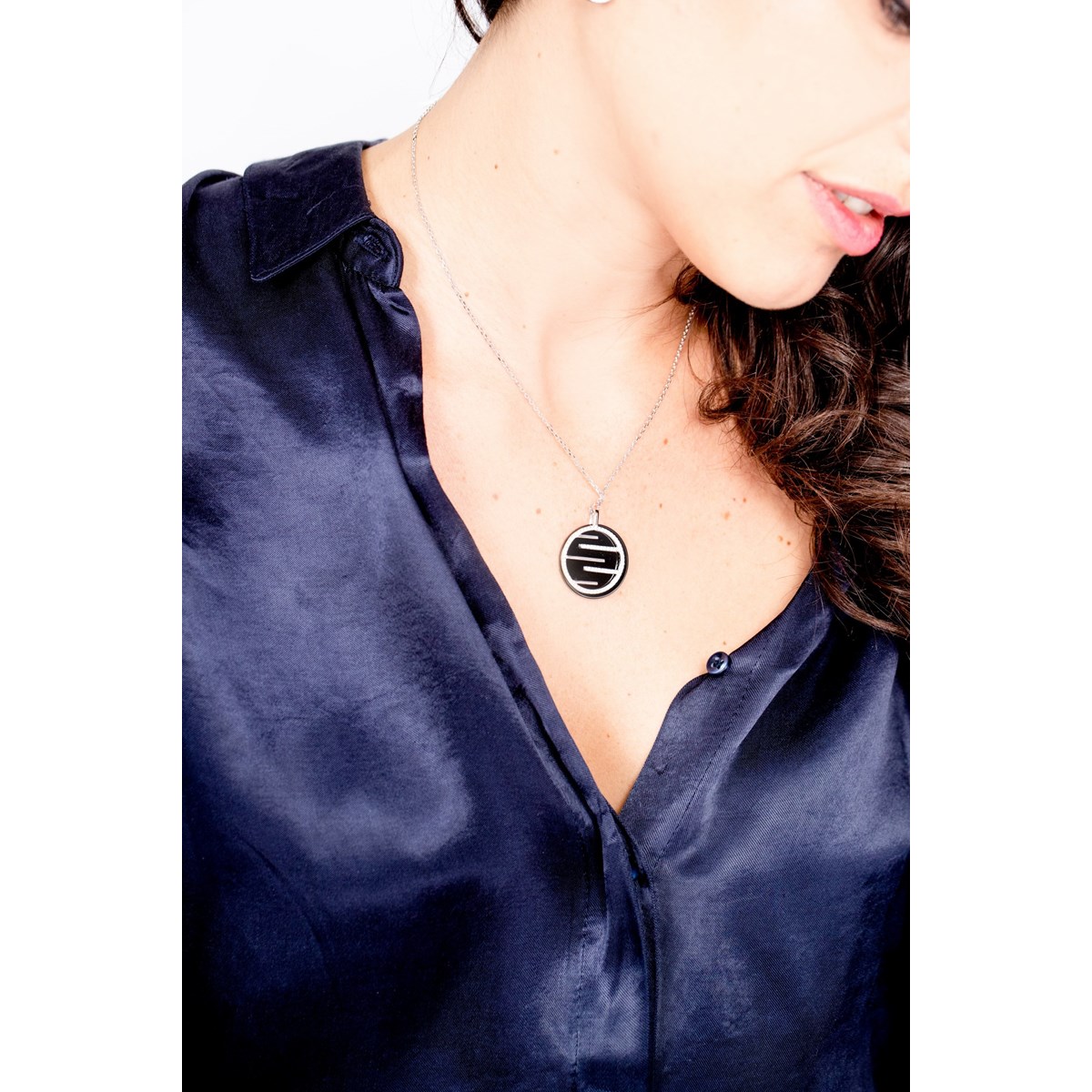 Collier Amelia en Argent avec oxyde de zirconium blanc - vue 3
