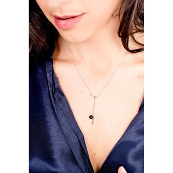 Collier Y Aubrey en Argent avec oxyde de zirconium blanc
