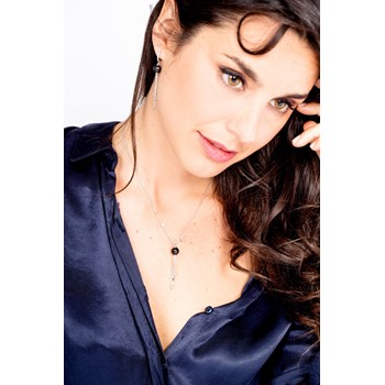 Collier Y Charlotte en Argent avec oxyde de zirconium blanc