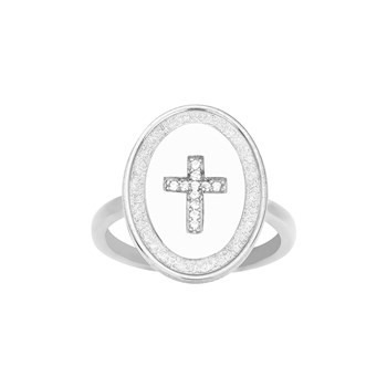 Bague en Argent avec oxyde de zirconium blanc