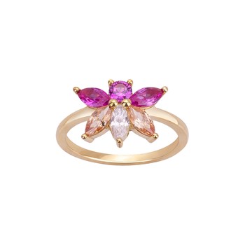 Bague en Plaqué Or avec oxyde de zirconium multicolore
