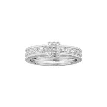Bague en Argent avec oxyde de zirconium blanc