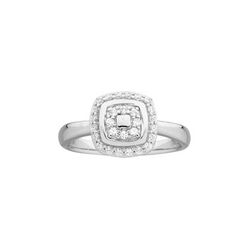 Bague de fiançailles en Argent avec oxyde de zirconium blanc
