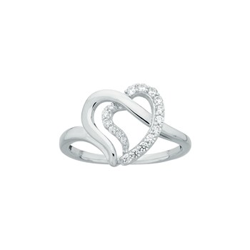 Bague en Argent avec oxyde de zirconium blanc