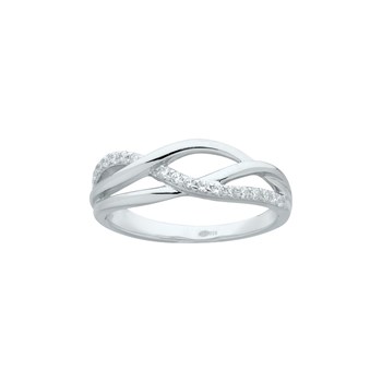 Bague en Argent avec oxyde de zirconium blanc