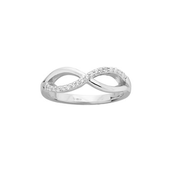 Bague en Argent avec oxyde de zirconium blanc