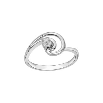 Bague de fiançailles en Argent avec diamant blanc