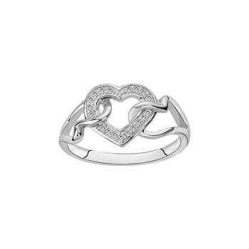 Bague en Argent avec oxyde de zirconium blanc
