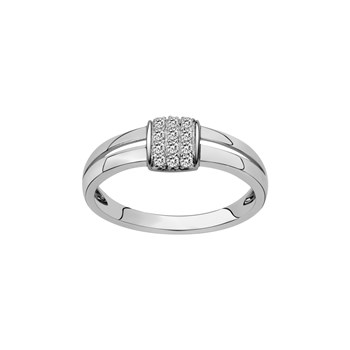 Bague en Argent avec oxyde de zirconium blanc
