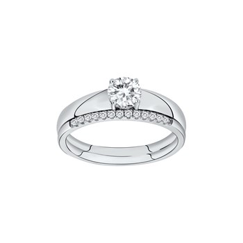 Bague de fiançailles en Argent avec oxyde de zirconium blanc