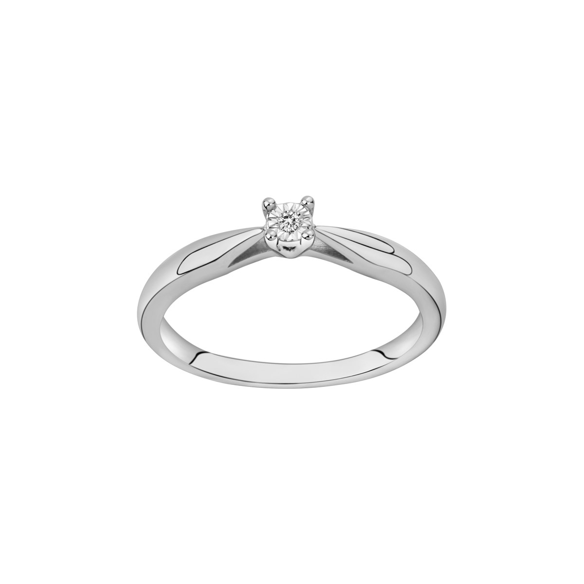 Bague de fiançailles en Argent avec diamant blanc