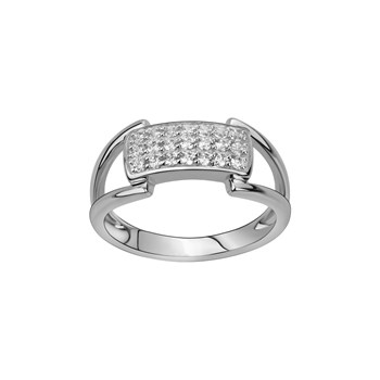 Bague en Argent avec oxyde de zirconium blanc