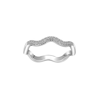 Alliance en Argent avec oxyde de zirconium blanc