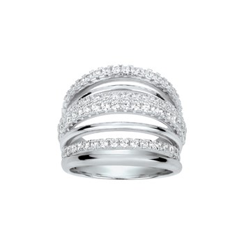 Bague en Argent avec oxyde de zirconium blanc