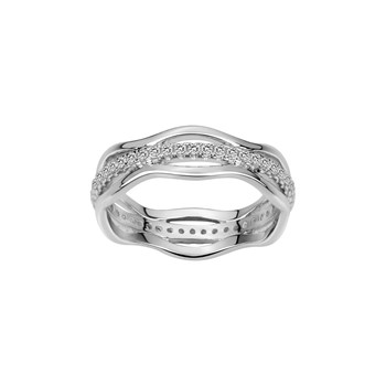 Bague en Argent avec oxyde de zirconium blanc