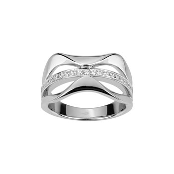 Bague en Argent avec oxyde de zirconium blanc